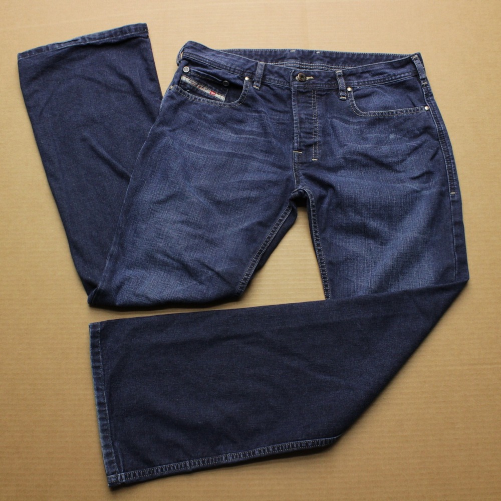 Diesel Zathan Jeans Mens Sz 34x31 Dark Wash 0088H Denim Regular Bootcut Stretch